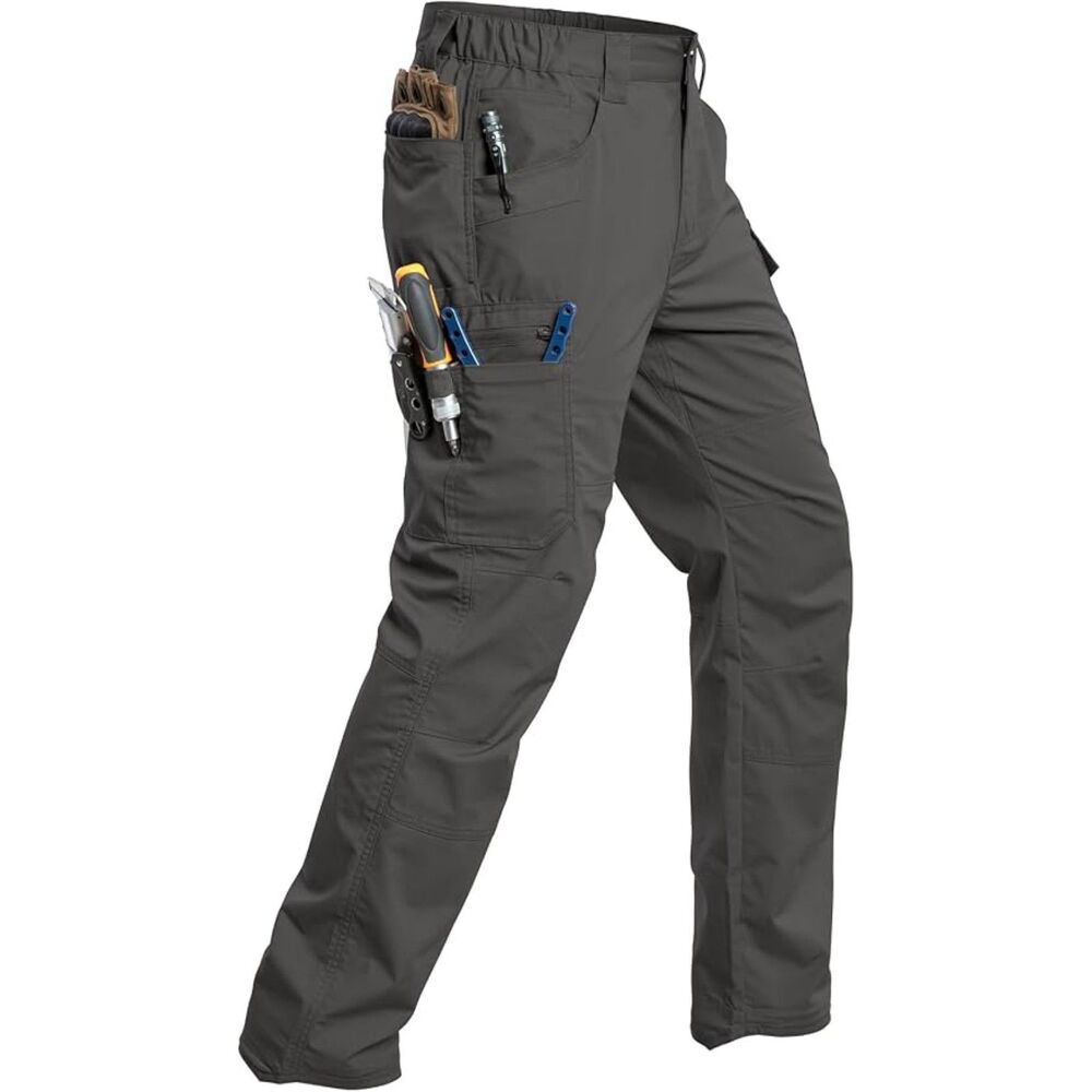 Men's Stretch Ripstop Work Pants Water Resistant Tactical Utility Pants